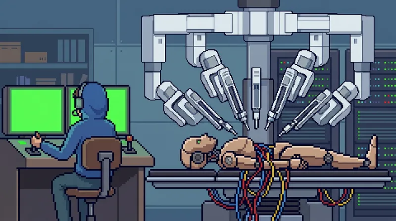 Desenvolvedor examinando código gerado por IA com uma lupa em uma mesa pixel-art retrô